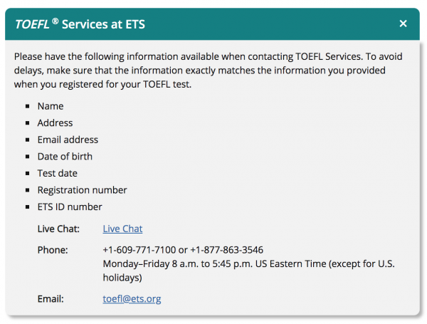 ETS Contact Us